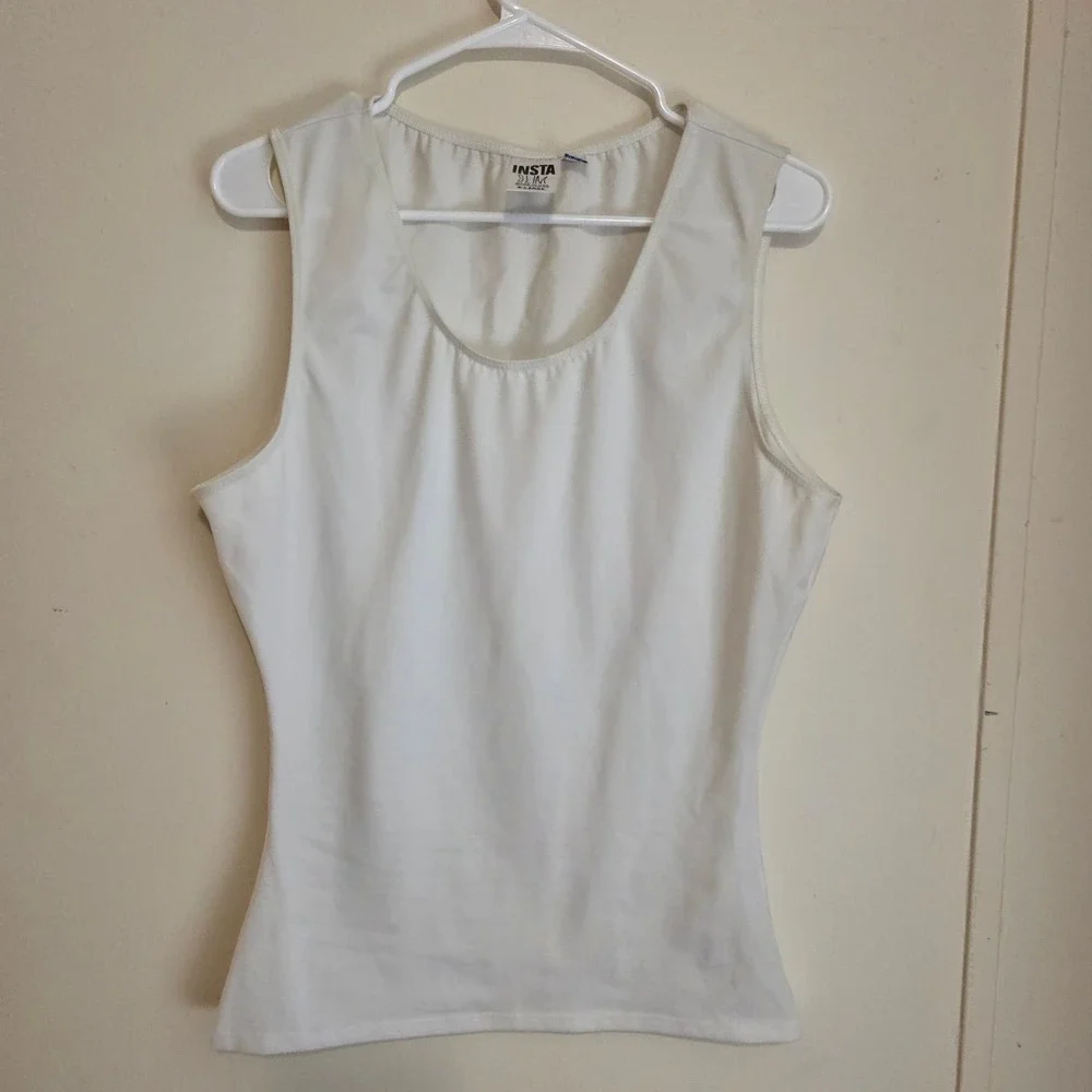 Insta Slim Mens Compression Tank Top Size XL White Sleeveless Undershirt USA